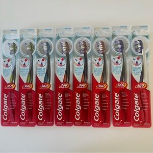 (8) Colgate 360 Floss-tip bristles Toothbrush ( medium )